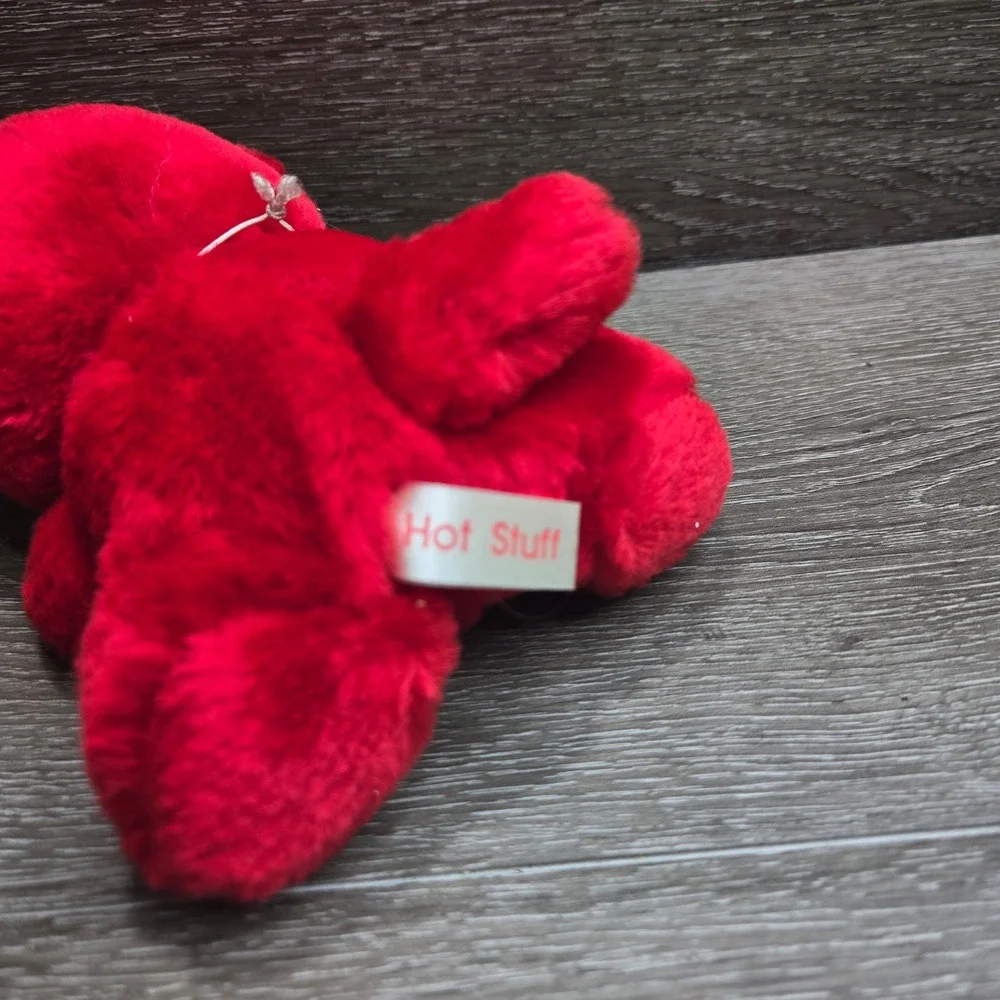 Vintage Russ Berrie Hot Stuff Red Devil Plush I Love You Heart Charm Stuffed Toy